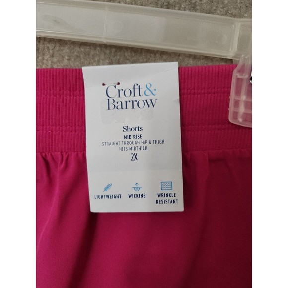 Croft & Barrow Lightweight Shorts Womens 2X Pink Pull On Wicking NEW - Picture 4 of 7